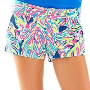 Lilly Pulitzer 92925 Women’s The Walsh Short in Navy Palm Reader Size 0